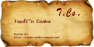 Topán Csaba névjegykártya